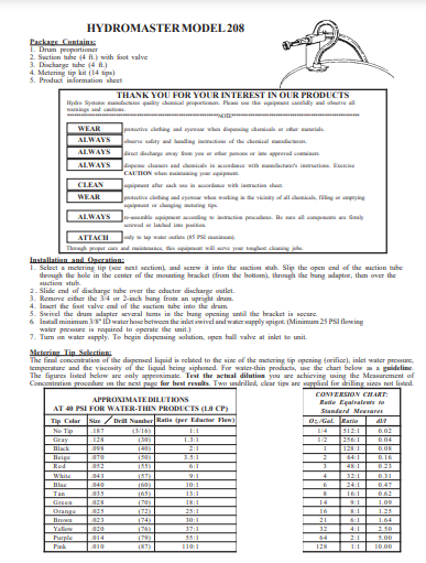 hydromaster-model-208-instruction-sheet-319x319