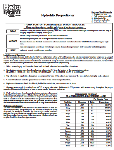 Hydromix-InstructionSheet