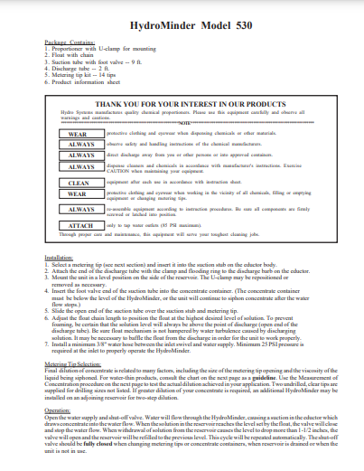 HydroMinder-530-Instruction-Sheet-319x319