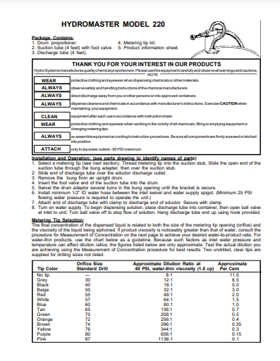 hydromaster-model-220-instruction-sheet-319x319